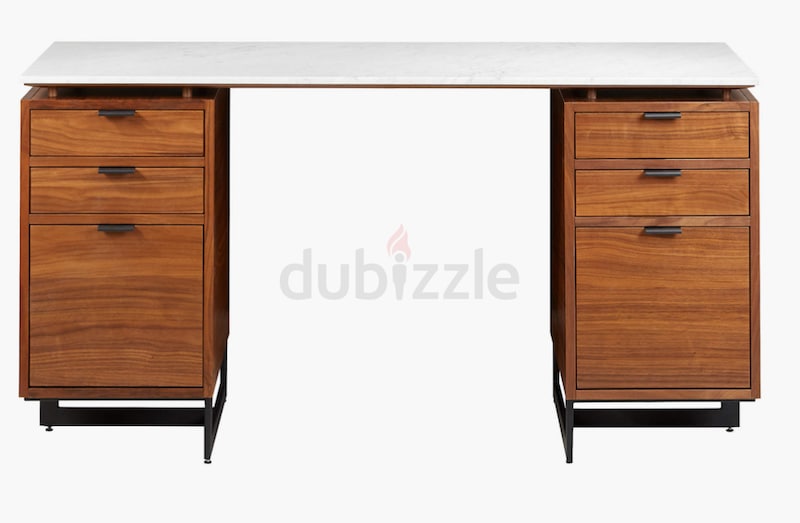 CB2 Wood Desk with marble top | dubizzle
