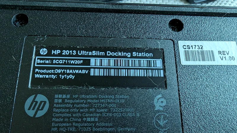 HP 2003 Ultraslim Docking Station63253965746818111