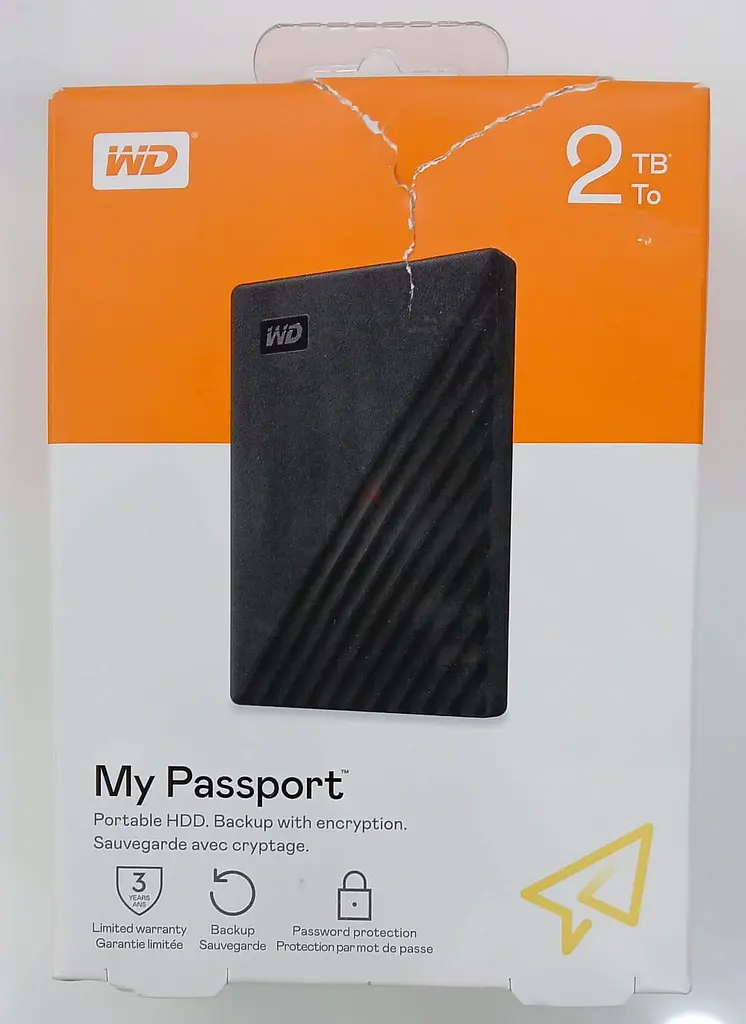 Western Digital Hard Drive My Passport Portable 2TB Black