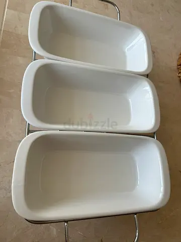 Brand new set of serving plate with candles