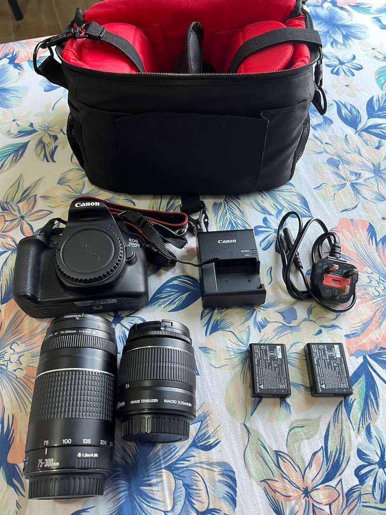 Canon EOS2000D, 18-55MM 75-300MM, 2 Batteries Kit | dubizzle