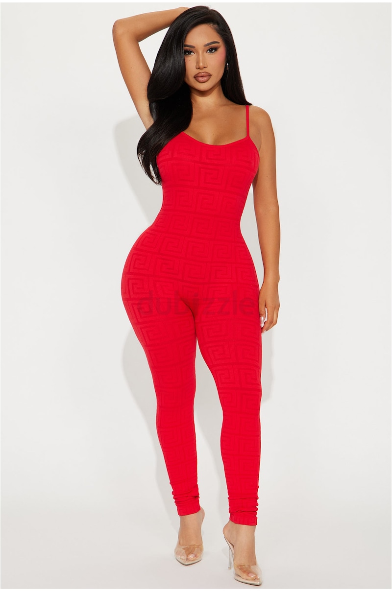 Fashion Nova Luca Seamless Jumpsuit - Red | dubizzle