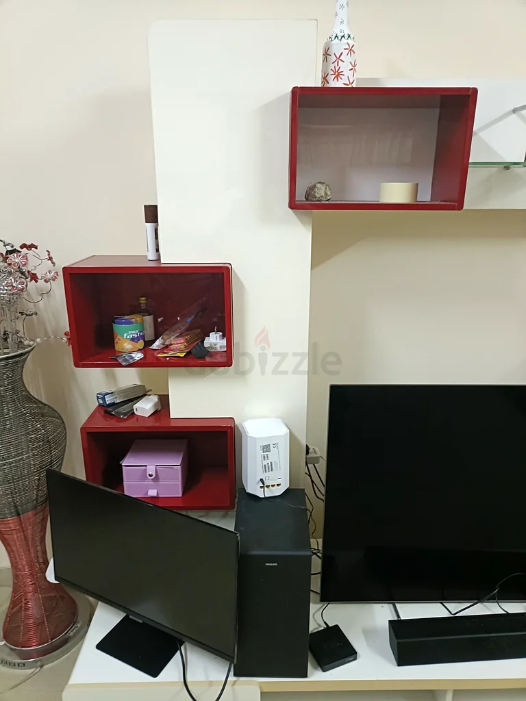 Red Elegant Home Centre TV with storage
