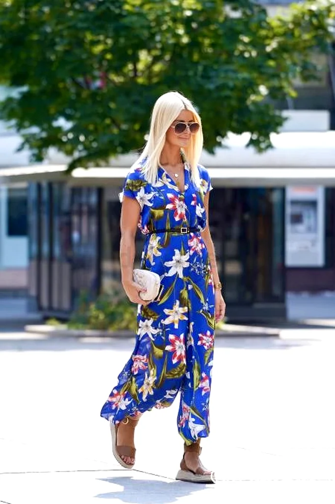 Zara Summer Holiday Floral Print Jumpsuit63240125809154111