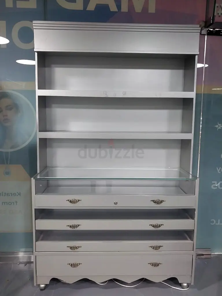 wooden display shelves