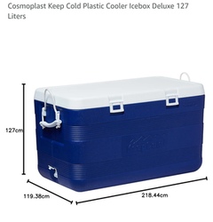 Large Cosmoplast Keep Cold Plastic Cooler Ice Box Deluxe 127 Litres ...