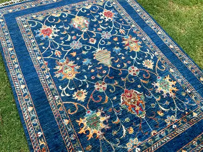 150 x 200 cm | New Handmade Beautiful Sultani Carpet Dark Blue