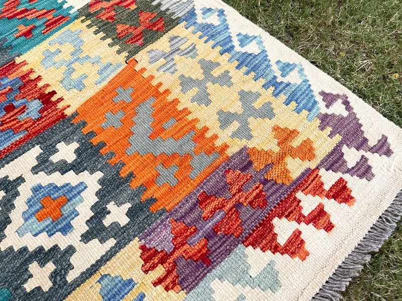 101 × 151 سم | سجادة تركمانية يدوية جديدة جميلة وملونة63183722955779113