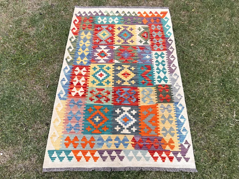 101 × 151 سم | سجادة تركمانية يدوية جديدة جميلة وملونة63183722955779111