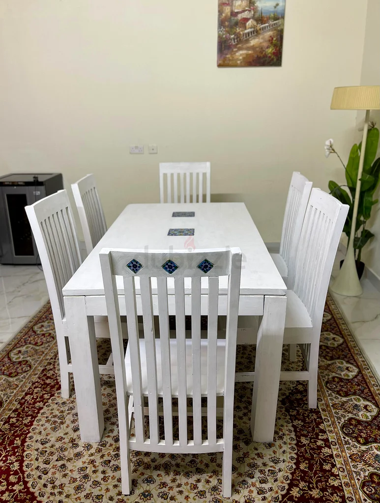 Heavy wood dining table set