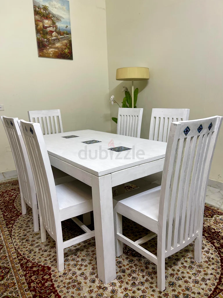 Heavy wood dining table set