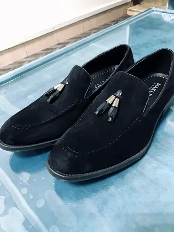 Premium suede black loafers