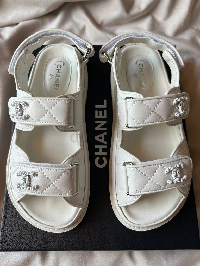 Chanel fashion sandals white