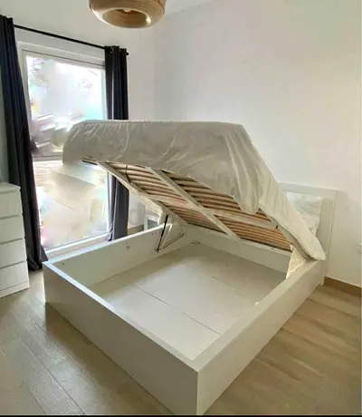 IKEA malam ottoman king size 180×200cm hidrolick bed with big storage inside and IKEA mattress