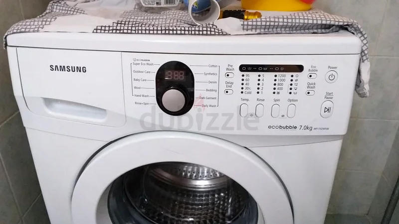 غسالة سامسونج WF1702W5V إيكو بابل A+ 1200 لفة في الدقيقة، سعة 7 كجم، توصيل مجاني + ضمان63265097577474113