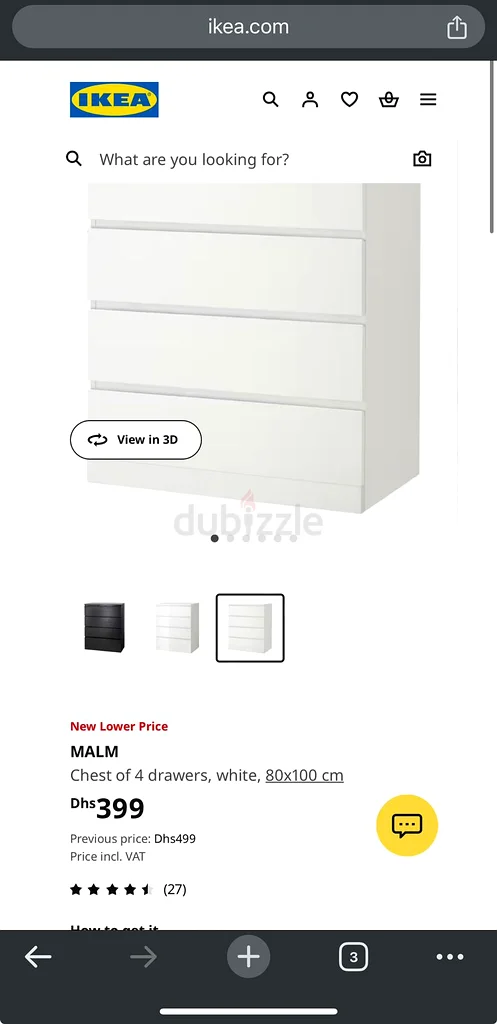 IKEA MALM Chest of 4 drawers
