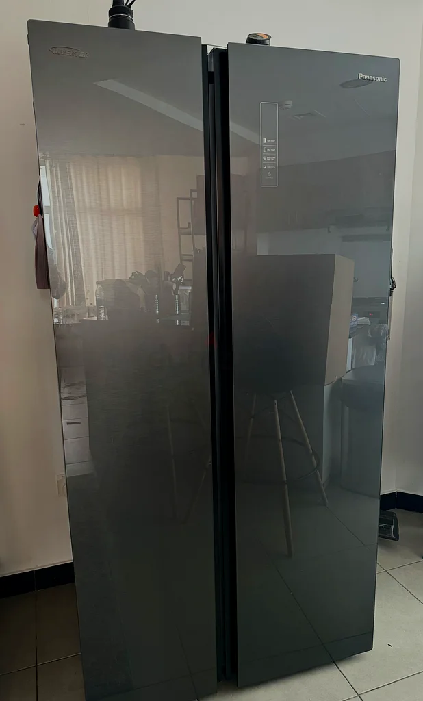 Panasonic 700 Liters, Side By Refrigerator, Grey Glass Door