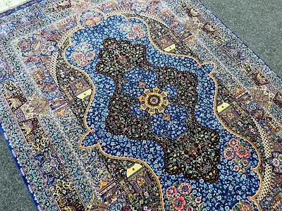 145 x 101 cm | New Beautiful Jamshedi Blue Silk Persian Carpet