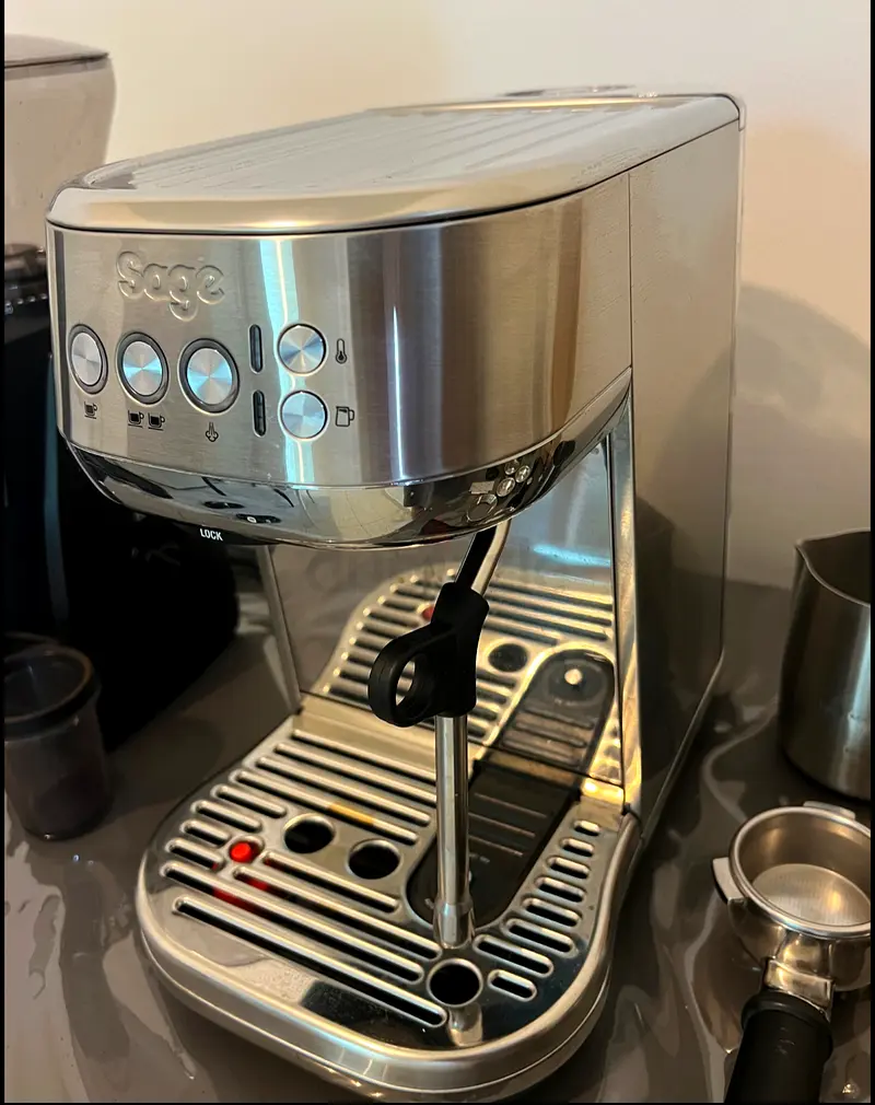 Sage Bambino Plus coffee machine BARATZA coffee grinder