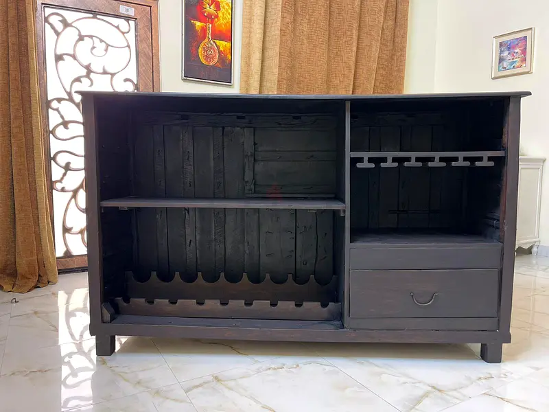 Antique vintage solid wood bar counter 40 years old