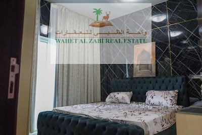 For Monthly Rent In Ajman, A Two-bedroom Apartment With A Hall, Elegant Furnishings, A Distinguishe