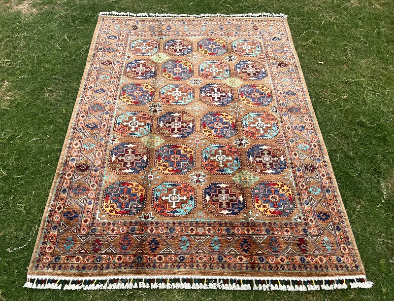 151 x 202 cm | new Handmade Beautiful Khiva Brown Carpet63209348354049111