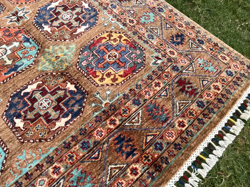 151 x 202 cm | new Handmade Beautiful Khiva Brown Carpet63209348354049114