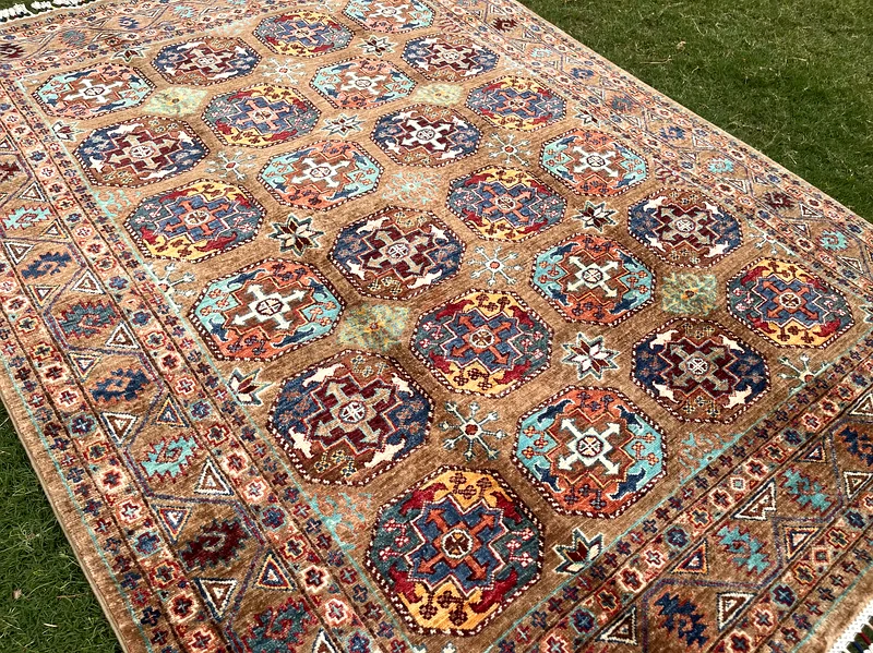 151 x 202 cm | new Handmade Beautiful Khiva Brown Carpet63209348354049113