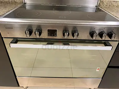 Daewoo Ceramic Cooker 5 Burner Electric Oven 90/60cm, Silver -DCR-965pt FREE DELIVERY +WARRANTY