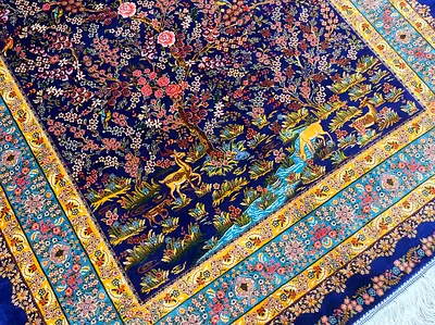 120 x 177 cm | new Beautiful Silk Persian Carpet Garden of Paradise