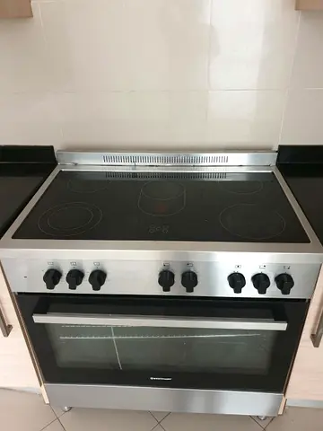 WolfPower 90X60 cm Vitro Ceramic Cooker, 5 Cooking Zones, 98 Liters Electric Oven FREE DELIVERY+WARR