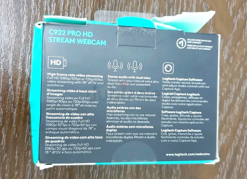 Logitech Webcam C922 Pro HD (960-001087) Black63265600697091112