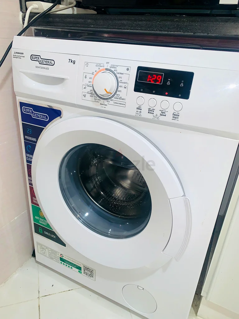 Front Load Washing Machine, Child Lock 7 kg SGW7250NLED White