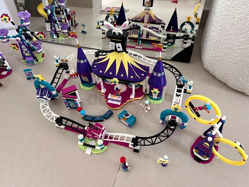 Lego funfair roller coaster set Plus Ferris wheel and slide