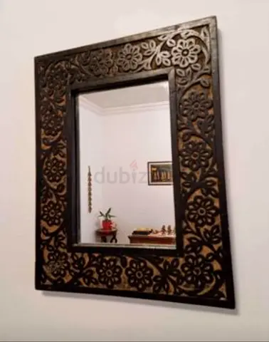 Hand Carved Wooden Mirror frame with Mirror....