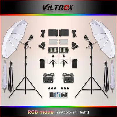 Viltrox RGB LED Light with Umbrella Diffuser, stand kit
