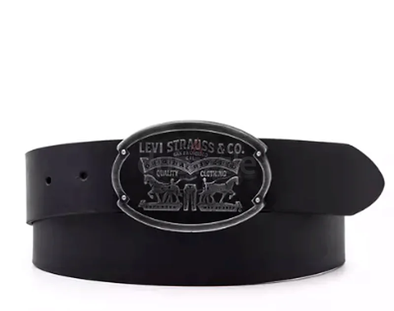 New, Original Levis Black Billie Plaque 2 Horses Belt63241132858755111