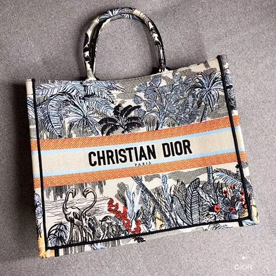 Dior Book Tote Bag In Denim Blue Toile De Jouy Tropicalia dubizzle
