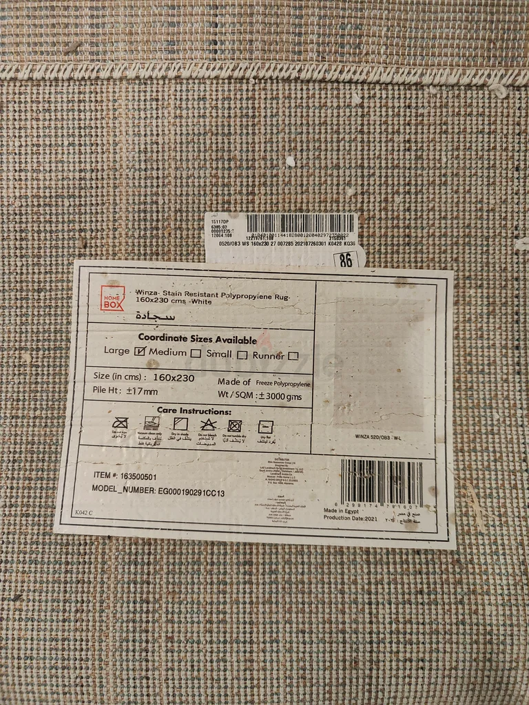 Shaggy Rug 160x230cm white beige63210351261185111