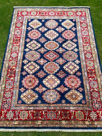 153 x 212 cm | new Handmade Beautiful Super Kazak Carpet Dark Blue