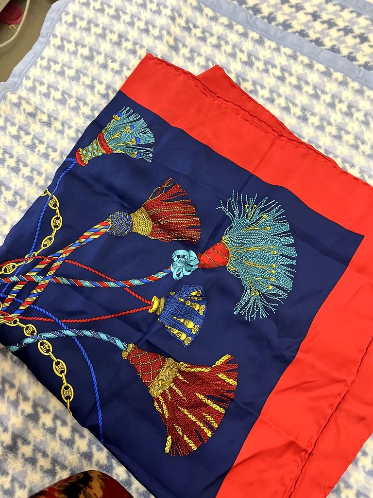 Celine tassle blue scarf63240131158145111