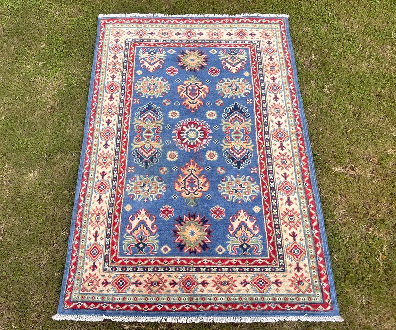 105 x 152 cm | new Handmade Beautiful Kazak Carpet Blue63209348682883111