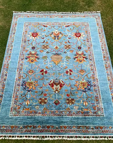 158 x 200 cm | New Handmade Gorgeous Sultani Carpet Blue