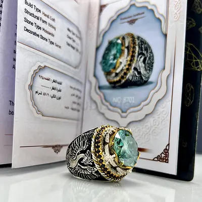 خاتم فاخر بحجر موزنايت - Luxury Moissanite Stone