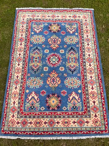 105 x 152 cm | new Handmade Beautiful Kazak Carpet Blue