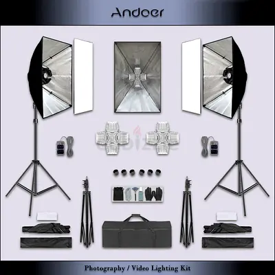 2 Softbox with 60W 4 LED Panels Lighting Kit