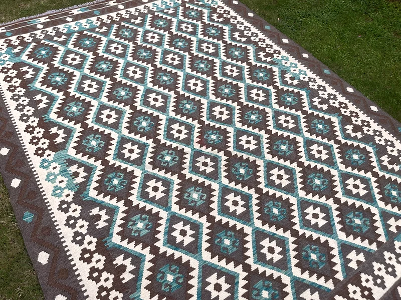 214 × 293 سم | سجادة كليم تركمانية يدوية جديدة جميلة63185761054850112