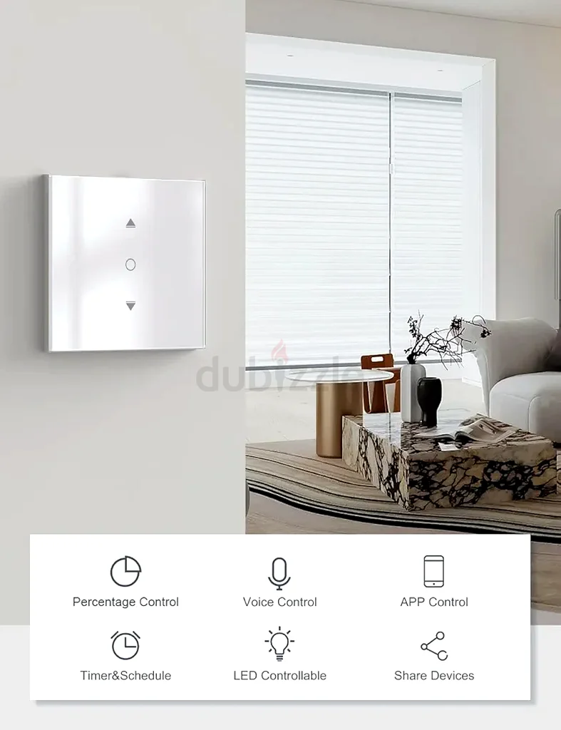 ماكسيو مفتاح ستارة رولر واي فاي، جيل 6.1، تحكم ذكي بالستائر، الستائر المغلقة، الستائر المائلة63262939964803111