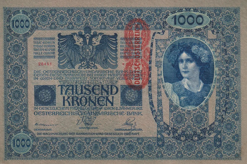 AUSTRO-HUNGARIAN EMPIRE 1000 KRONEN BANKNOTE 190263263494995075110
