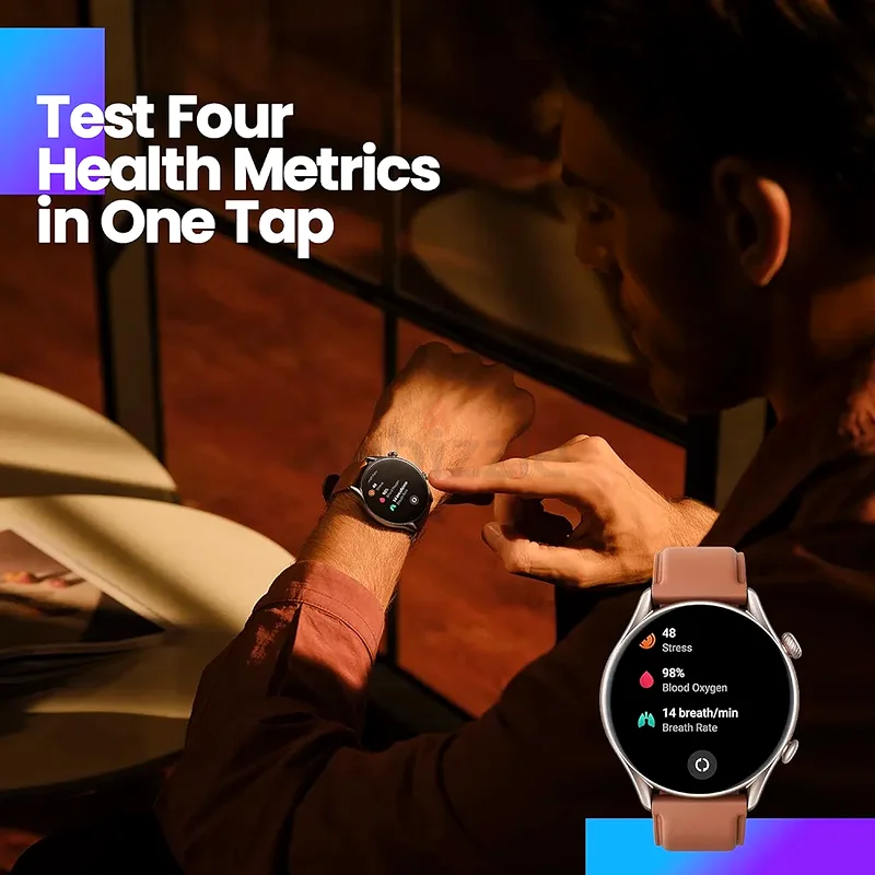 ساعة Amazfit GTR 3 Pro الذكية بشاشة 1.45 بوصة فائقة الدقة من نوع AMOLED، لمراقبة الصحة على مدار 24 ساعة، و150 رياضة63261264735106111